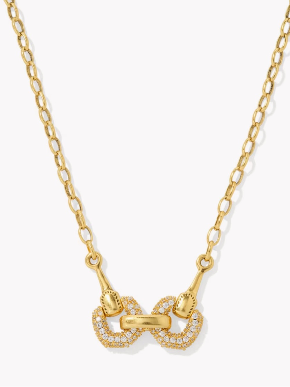 Kendra Scott Yellow Rose 19 Inch Beau Vintage Gold Pave Short Pendant Necklace